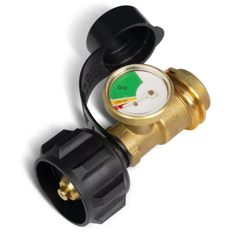 Miniatura 10 de GASPRO Medidor universal de tanque de propano, se adapta a cilindros de tanque de propano de 5 a 100 libras, adaptador de propano con conexión POL