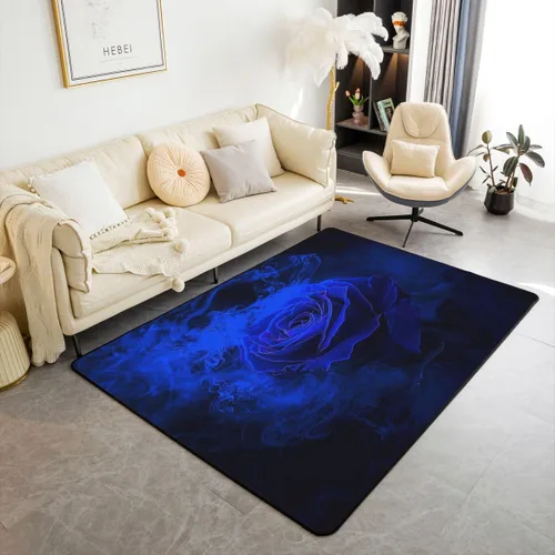 Miniatura 7 de Erosebridal Alfombra de área con tema Groovy de los 70 para sala de estar y dormitorio, alfombra retro con símbolo de paz antideslizante, alfombra