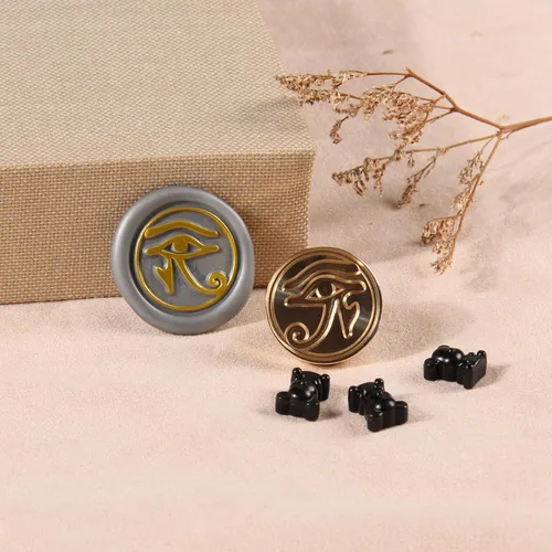 Miniatura 4 de Kit de sellos de cera Eye of Horus, amuleto de protección, 0.984 in, cabeza de latón, sello de sellado de letras para Nudo De Brujas Amuleto De