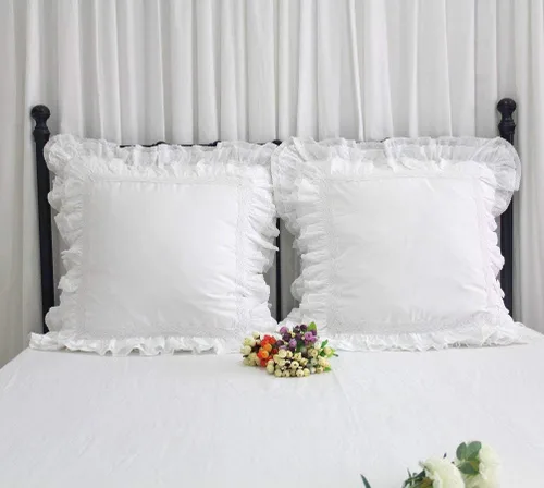 Miniatura 5 de Queen's House - Juego de 2 fundas de almohada de encaje blanco de lujo de 26 x 26 pulgadas, tamaño M