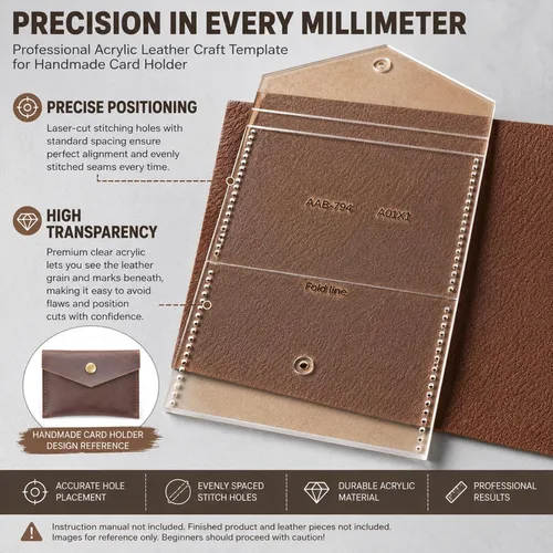 Miniatura 2 de RIVEENY Plantillas de cuero acrílico, plantillas de dibujo de artículos de cuero acrílico para mini bolsas colgantes, monederos, monederos, bolsa