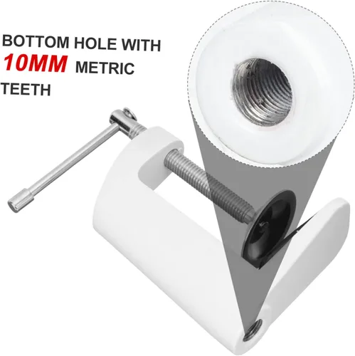 Miniatura 5 de Abrazadera de montaje de mesa de escritorio para micrófono, abrazadera en C, clip de retención de metal resistente, fácil de instalar