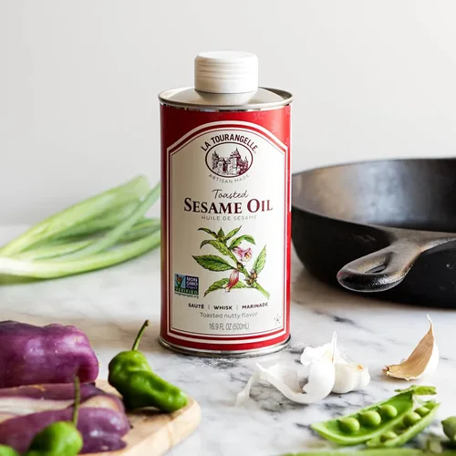 Miniatura 9 de La Tourangelle, Aceite de sésamo tostado, ideal para cocinar, añadir a fideos, salteado, verduras, vinagretas y adobos, 16.9 onzas líquidas