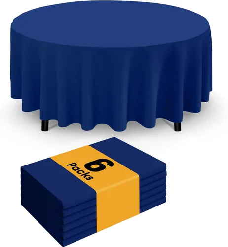 Miniatura 142 de Smiry - Juego de 6 manteles desechables, 54 x 78 pulgadas, manteles impermeables rectangulares para fiestas, cubierta de mesa de plástico