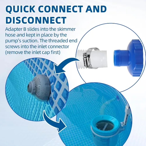 Miniatura 5 de TonGass 11238 Adaptador B de manguera de skimmer para piscinas sobre el suelo Intex Reemplazo exacto compatible con piezas de piscina Intex
