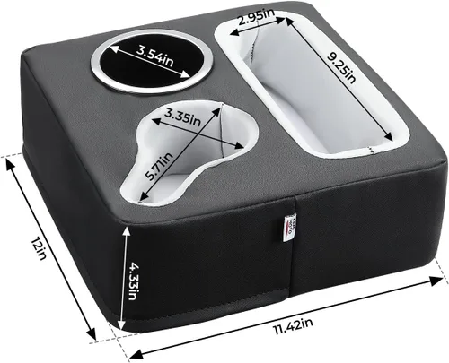 Miniatura 7 de KEMIMOTO Portavasos de asiento trasero para automóvil, portavasos para sofá, organizador para auto, camión, barco, bandeja expansora para sofá, cama