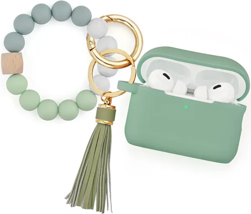 Miniatura 8 de Filoto - Estuche para AirPods Pro de 2ª generación 2022, funda protectora de silicona bonita con llavero de pulsera y accesorios para Apple AirPods