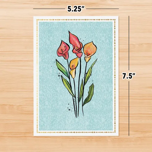 Miniatura 5 de Designer Pop!, Tarjeta de felicitación desplegable de cumpleaños – Diseño floral con tarjeta 3D de lirio de cala para amigos, familia y personas