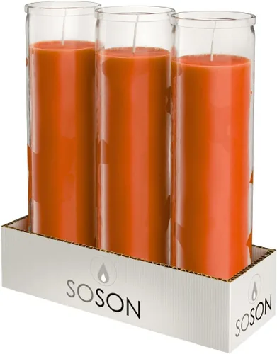 Miniatura 32 de Simply Soson - Velas de pilar blancas de 2x8 pulgadas de 7 días en vidrio, juego de 3, hasta 90 horas de tiempo de quemado, sin fragancia, velas