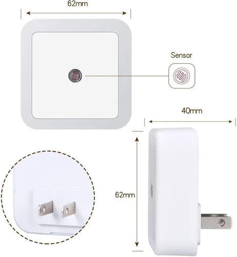 Miniatura 3 de Las luces nocturnas se enchufan a la pared, sensor de atardecer a amanecer con encendido y apagado automático luz nocturna para dormitorio, baño