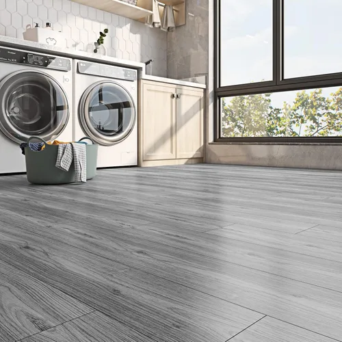 Miniatura 8 de FunStick Azulejos de madera gris de 6 x 36 pulgadas para despegar y pegar, pisos de vinilo de madera natural, suelos de tablones de vinilo
