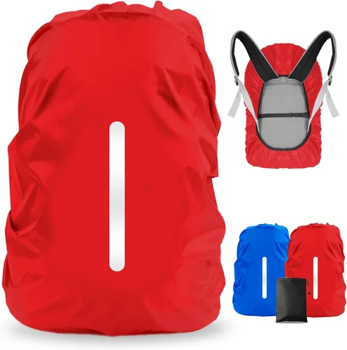 Miniatura 9 de LAMA Paquete de 2 fundas impermeables para mochila, protector reflectante a prueba de lluvia para antipolvo y antirrobo, tamaño M