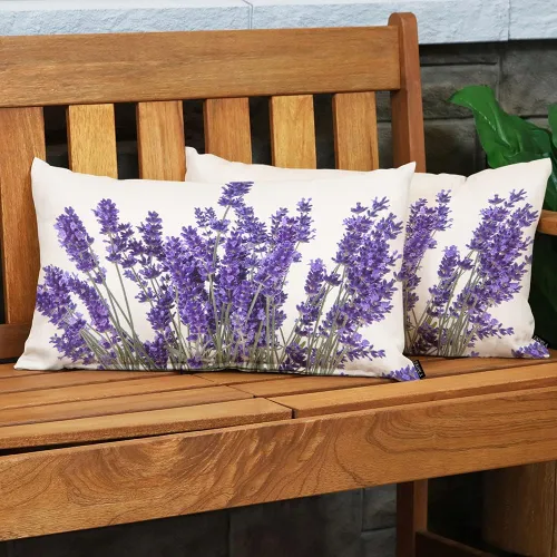 Miniatura 3 de EKOBLA Fundas de almohada de flores de lavanda, fundas de almohada moradas perfumadas florales cuadradas, fundas de almohada para sofá, dormitorio
