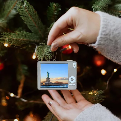 Miniatura 5 de Adorno de Navidad de Nueva York,Recuerdo del ornamento del metal,Decoraciones colgantes del árbol de Navidad