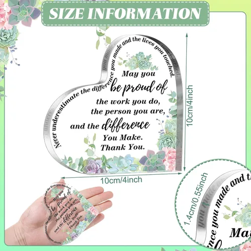 Miniatura 2 de Yinder Regalos de Agradecimiento para Mujeres Regalos de Apreciación de Navidad para Compañero de Trabajo Empleado Enfermera Maestro Placa Acrílica