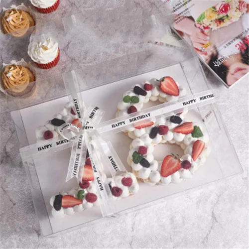 Miniatura 2 de Ulalaza Moldes de silicona para hornear pasteles de 0 a 8 números, molde de pastel de pan y mousse para cumpleaños, boda, aniversario 3