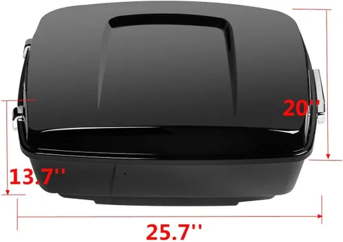 Miniatura 4 de TCMT King Caja de Maletero de Motocicleta con Respaldo Portaequipajes Soporte de Montaje 2 Up Compatible con Harley 2014-2025 Touring CVO Road King