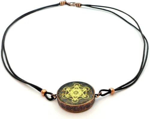 Miniatura 5 de Metatron's Cube Merkaba Orgone Pendant with Olivine Peridot