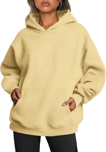 Miniatura 61 de Trendy Queen - Sudaderas extragrandes con capucha para mujer, suéteres de manga larga, sin botones, de vellón, de otoño, ropa de invierno