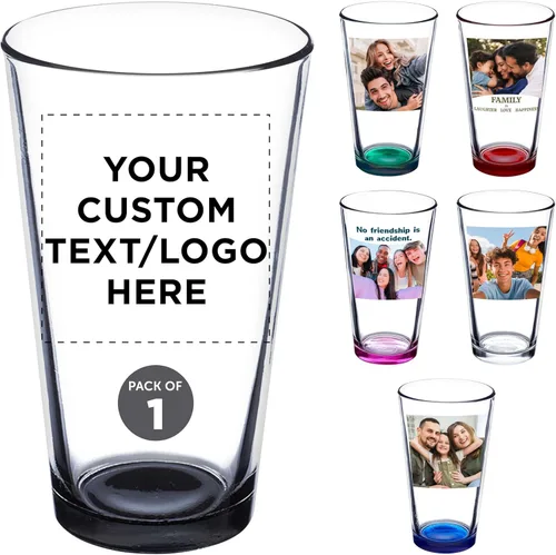 Miniatura 19 de DISCOUNT PROMOS Juego de 10 vasos de cerveza de 16 onzas, paquete a granel, cristalería resistente para restaurantes, base gruesa y paredes, En