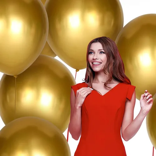 Miniatura 4 de Skylety Paquete de 10 globos metálicos azules de 18 pulgadas, globos de helio de látex grandes cromados brillantes y gruesos para guirnalda