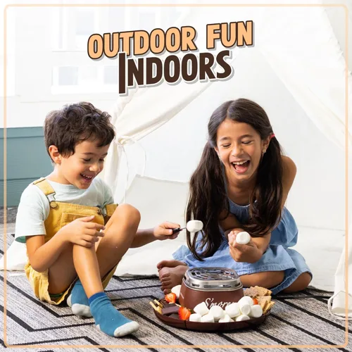Miniatura 6 de Nostalgia Fabricante de S'mores Eléctrico de Mesa para Interior - Kit de S'mores con Palitos para Asar Malvaviscos y 4 Bandejas para Galletas