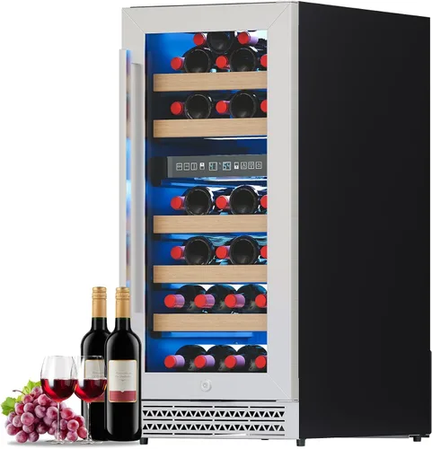Miniatura 12 de Albott Refrigerador de bebidas - Refrigerador de 24 pulgadas con puerta de vidrio, estantes ajustables y panel táctil LED, diseño bajo mostrador