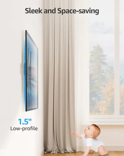 Miniatura 6 de MOUNTUP Soporte de pared para TV, soporte de TV inclinable para la mayoría de televisores planos/curvos LED LCD OLED de 26 a 60 pulgadas, perfil