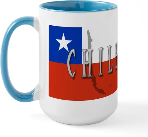 Miniatura 17 de CafePress Taza de café de cerámica extra grande de 15 oz (15.0 fl oz) con bandera de Chile