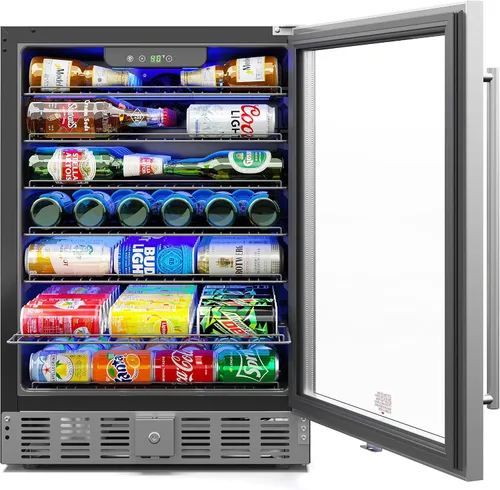 Miniatura 2 de KoolMore Refrigerador pequeño integrado de 15 pulgadas y enfriador de bebidas para latas de refrescos, latas de cerveza, alimentos y aperitivos
