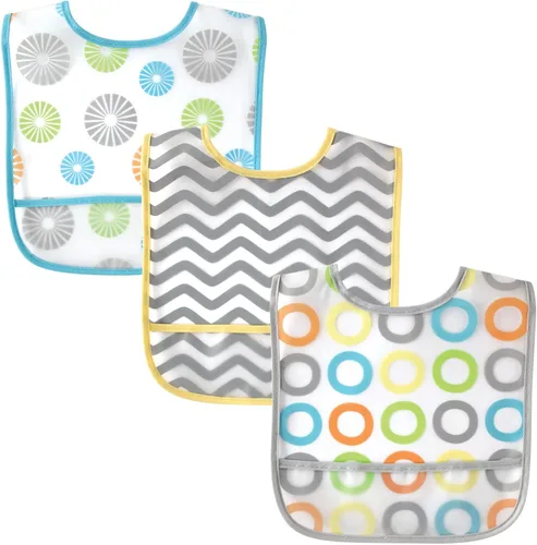 Miniatura 4 de Luvable Friends Baberos PEVA impermeables unisex para bebés Flamenco