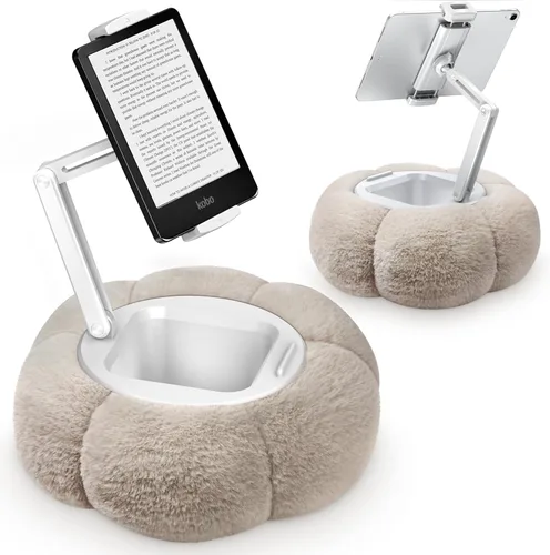 Miniatura 13 de CreaDream - Soporte de almohada en forma de calabaza para tableta, Kindle, iPad, soporte ajustable para teléfono con almohada para regazo y cama