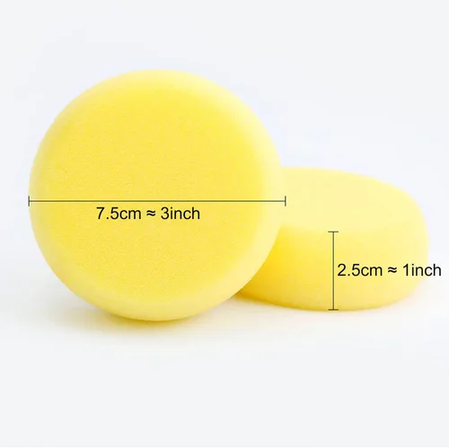 Miniatura 2 de 12 esponjas redondas de pintura WAFJAMF de 2.96 pulgadas de color amarillo, esponja de arcilla para pintura facial, manualidades