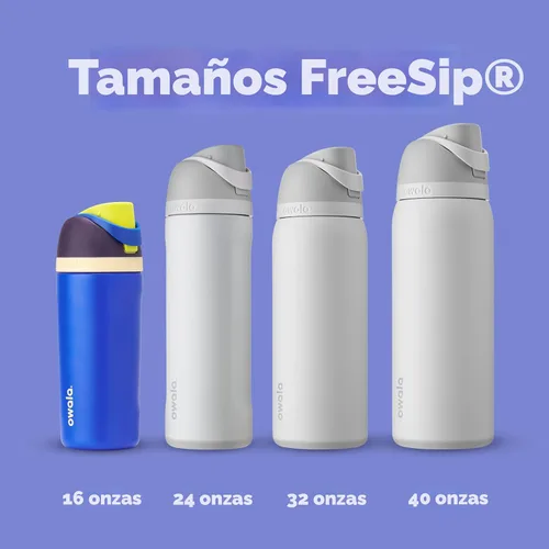 Miniatura 5 de Owala - Botella de agua aislada de acero inoxidable Kids FreeSip con pajilla, ideal para deportes, viajes y escuela. Libre de BPA, capacidad de 16