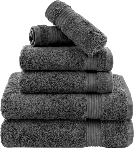 Miniatura 21 de Cotton Paradise - Juego de 4 toallas de mano para baño, 100% algodón turco, toallas suaves y absorbentes para la cara, toallas de mano color gris