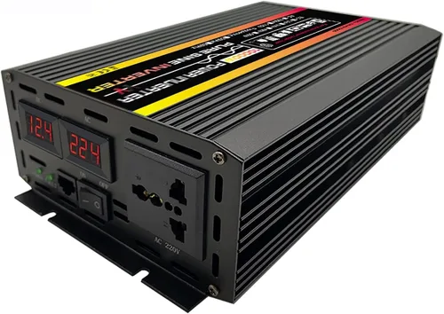 DC 12V 24V a AC 220V Sistema de energía solar 12000W Inversor de onda sinusoidal pura hogar al aire libre RV coche inversor de alta potencia (Color