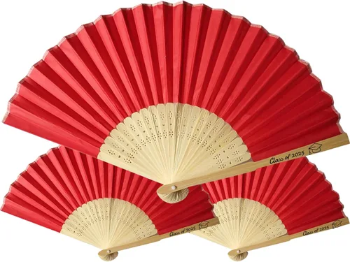 Miniatura 14 de Abanicos personalizados decorativos plegables ventiladores de seda para iglesia personalizados para recuerdos de boda impresos en hueso de abanico