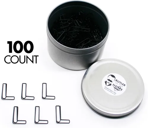 Miniatura 11 de Butler in the Home Elige tu letra favorita del alfabeto de la A a la Z o números del 0 al 9, 100 clips de papel de color negro para iniciales