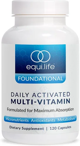 Equilife Multivitamínico activado diariamente para mujeres y hombres. Vitaminas B metiladas, 21 vitaminas clave, minerales y mezcla de antioxidantes