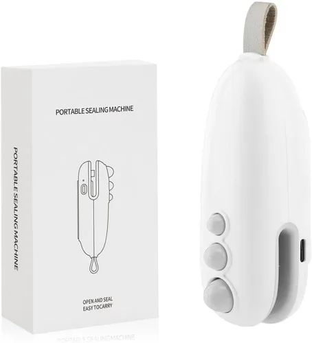 Mini sellador de bolsas, sellador térmico 2 en 1 con cortador, máquina reselladora portátil para chip, bolsas de plástico, aperitivos de