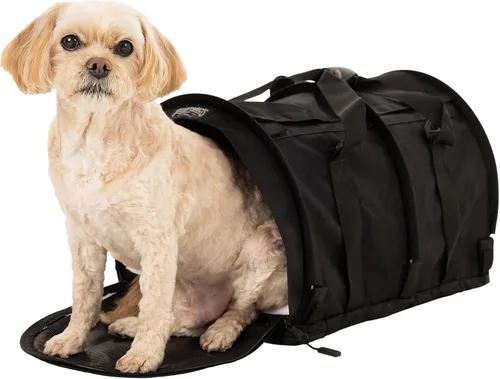 Miniatura 9 de SturdiBag XL - Transportador de viaje para mascotas: altura flexible para gatos y perros, lados suaves con clips de seguridad y correas