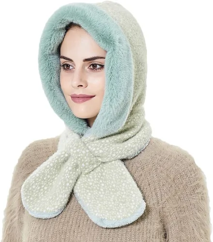 Miniatura 31 de Gorros de invierno para mujer, pasamontañas, bufanda, para clima frío, conjunto para mujer, gorro con capucha