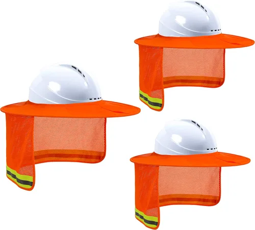 Miniatura 9 de Parasol para Casco Duro, Visera de Alta Visibilidad con Protección para el Cuello con Tira Reflectante, Accesorios para Casco Duro, Visera Completa