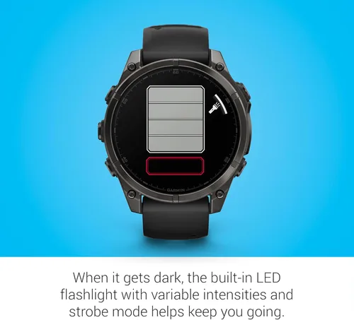 Miniatura 6 de Garmin Fenix 8 Premium - Reloj inteligente multideporte GPS para correr, 47 mm AMOLED, clasificado para buceo, linterna incorporada Titanio DLC