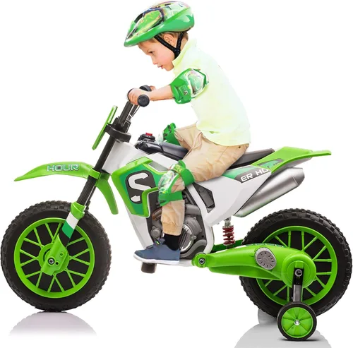TOBBI Motocicleta Eléctrica para Niños 12V Bicicleta de Tierra Juguete de Montar Motocicleta a Batería Vehículos Motorizados para Niños Todoterreno