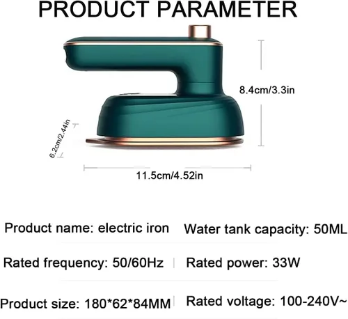 Miniatura 9 de Máquina de planchar colgante portátil, plancha eléctrica de mano, mini vaporizador de ropa de vapor plegado para viajes en el hogar y negocios