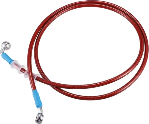 Miniatura 9 de X AUTOHAUX 31.5 in AN3 M10 Línea de freno hidráulico para coche, manguera de aceite, 28 ° 90 ° acero inoxidable para coche, motocicleta, motocross