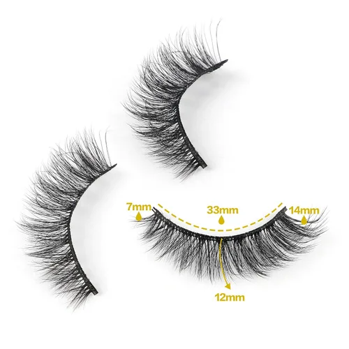Miniatura 5 de JIMIRE Pestañas postizas de aspecto natural, pestañas postizas esponjosas y finas, pestañas de ojo de gato con banda fina, pestañas postizas