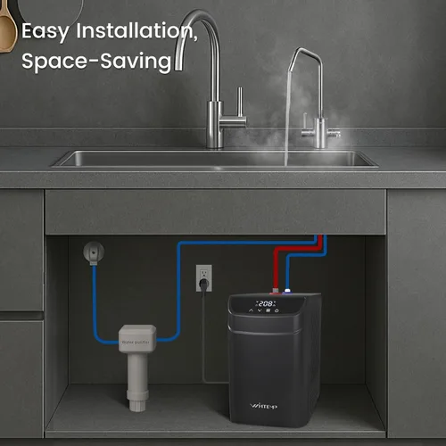 Miniatura 9 de Dispensador de agua caliente instantáneo WINTEMP, tanque de acero inoxidable de 3.4 cuartos con grifo de agua fría y caliente debajo del fregadero