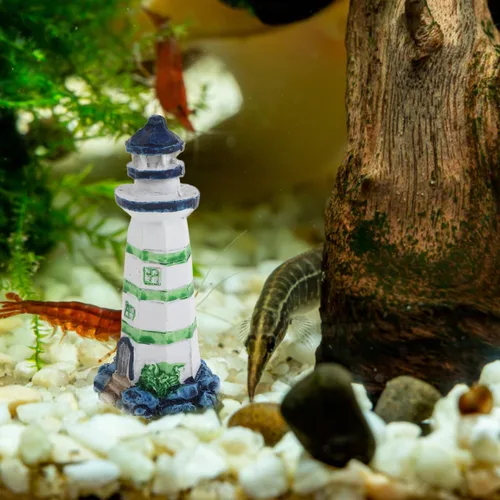 Miniatura 8 de POPETPOP Adorno de faro de acuario, mini faro de resina, micro paisaje para decoración de peceras, océano mar, playa, fiesta, decoración de jardín
